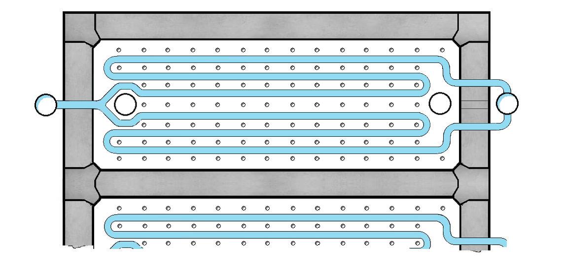 Top view of the heat storage unit